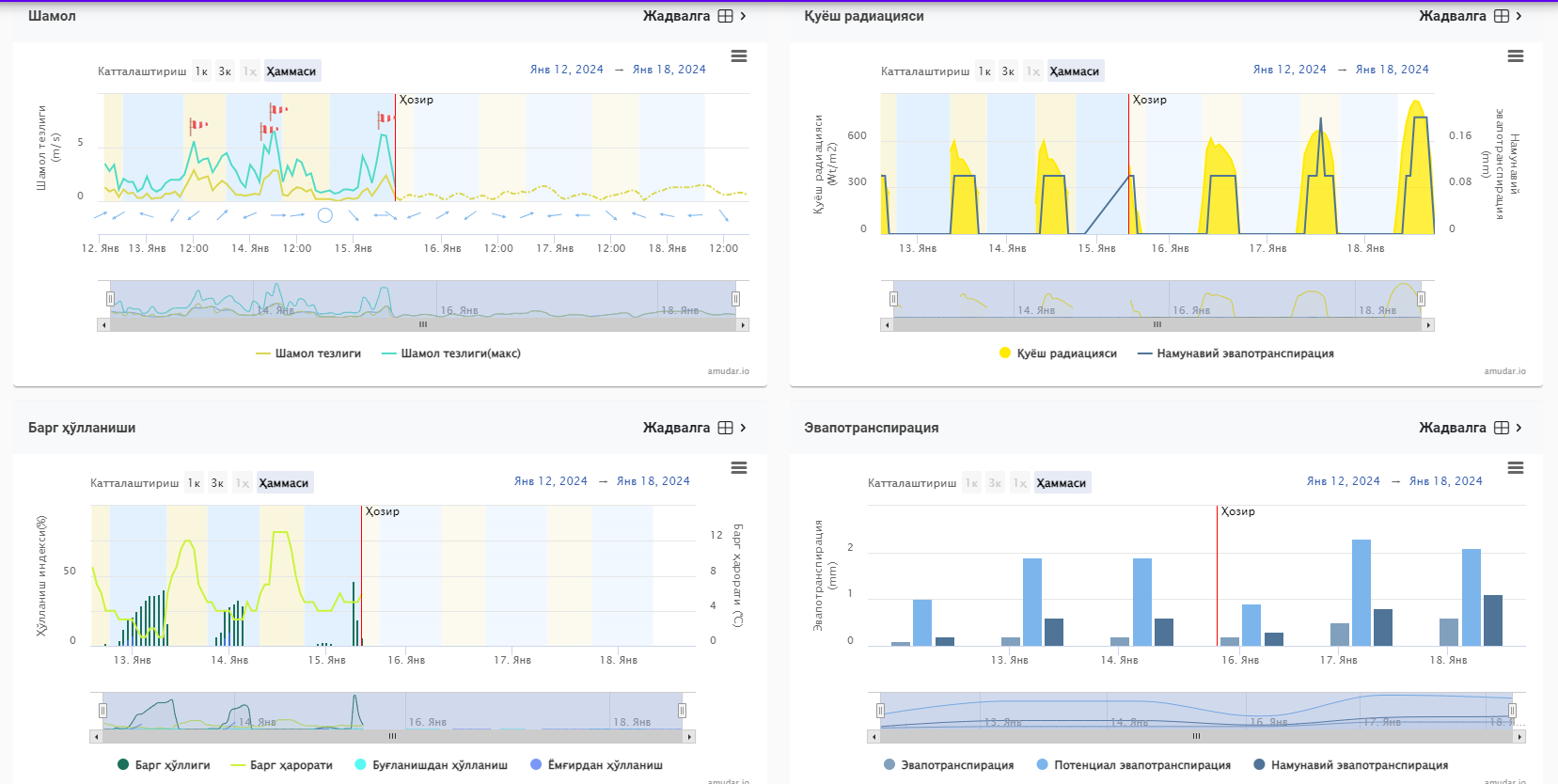 OXUS WS Dashboard analytics